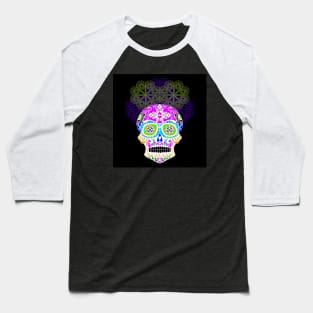 light calavera in colorful pattern ecopop Baseball T-Shirt